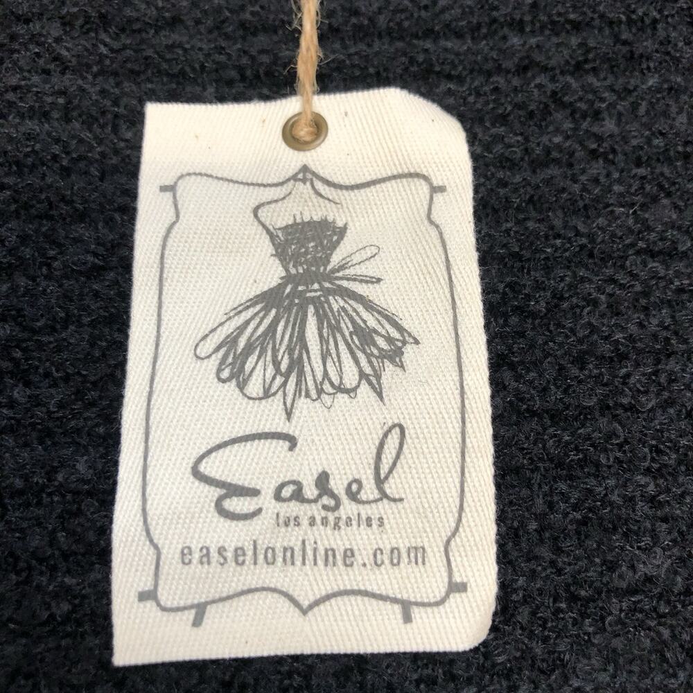 Easel La Women’s Oversized Black Soft Boho Tunic Knit Sweater Dress Size M NWT - Picture 2 of 8